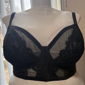 Lane Bryant Black 44DDD Lace Underwire Bra
